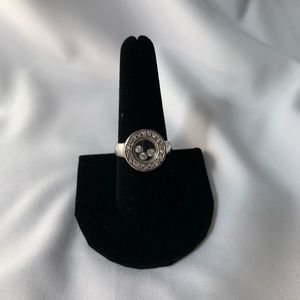 Diamonique Sterling Silver Floating Stone Ring